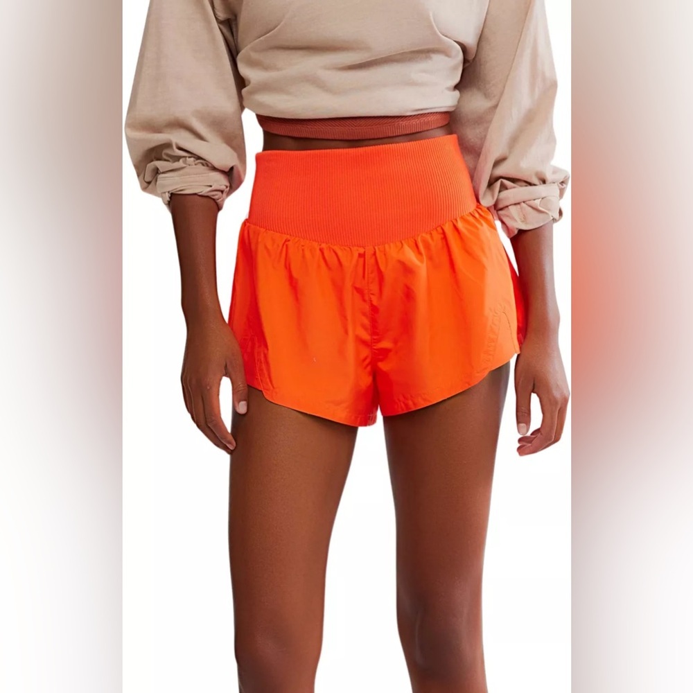 FP Movement by Free People High-Waist Orange Athletic Shorts